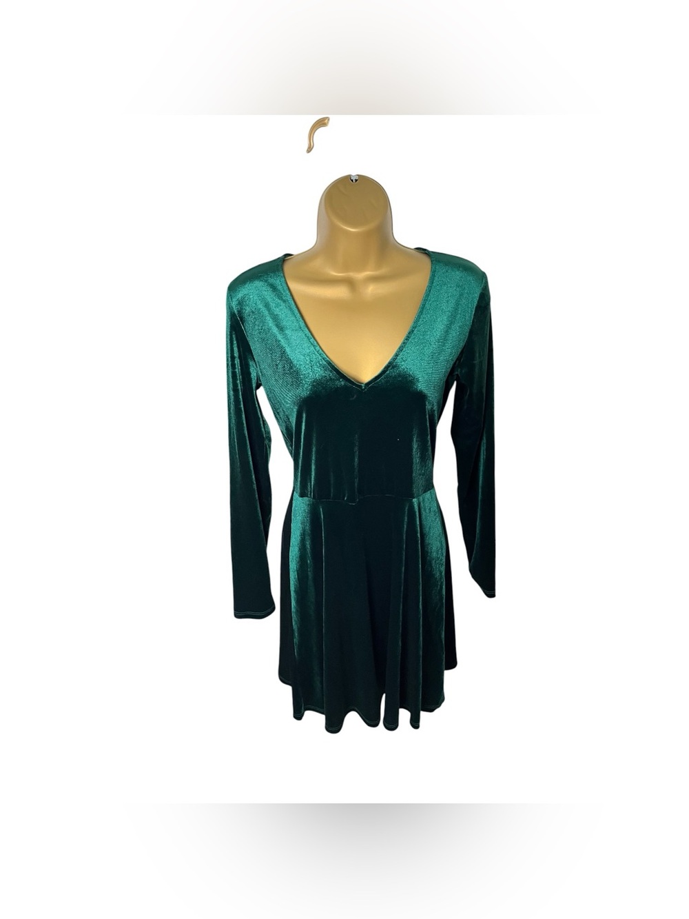 Copper Key Fit & Flare Dress Metallic Long Sleeve Green S Juniors